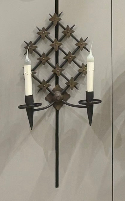 Pascale 2 Light Sconce - Black w/ Ant. Gold