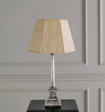 Plain Column Lamp - Antique Silver