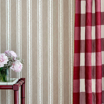 Zig Zag Stripe Wallpaper - Biscuit