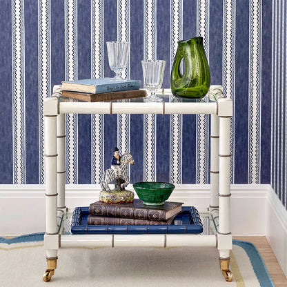 Zig Zag Stripe Wallpaper - Midnight