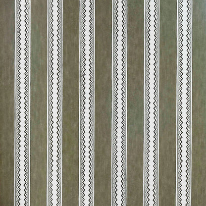 Zig Zag Stripe Wallpaper - Moss