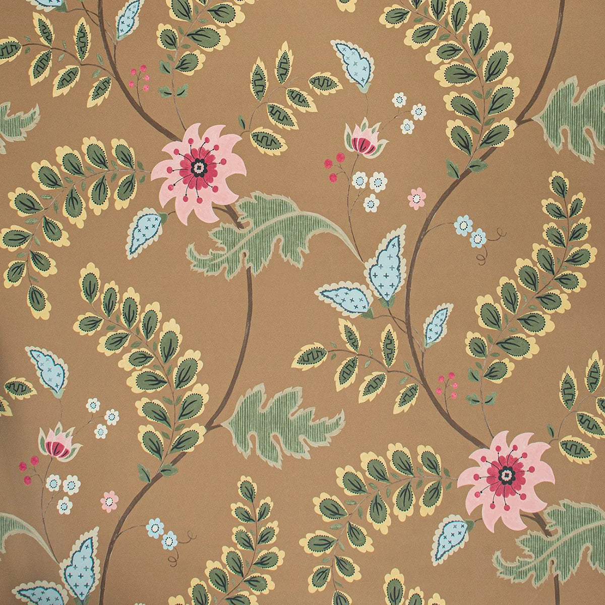 Floral Trail Wallpaper - Caramel