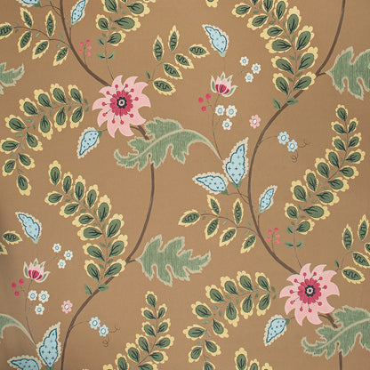 Floral Trail Wallpaper - Caramel