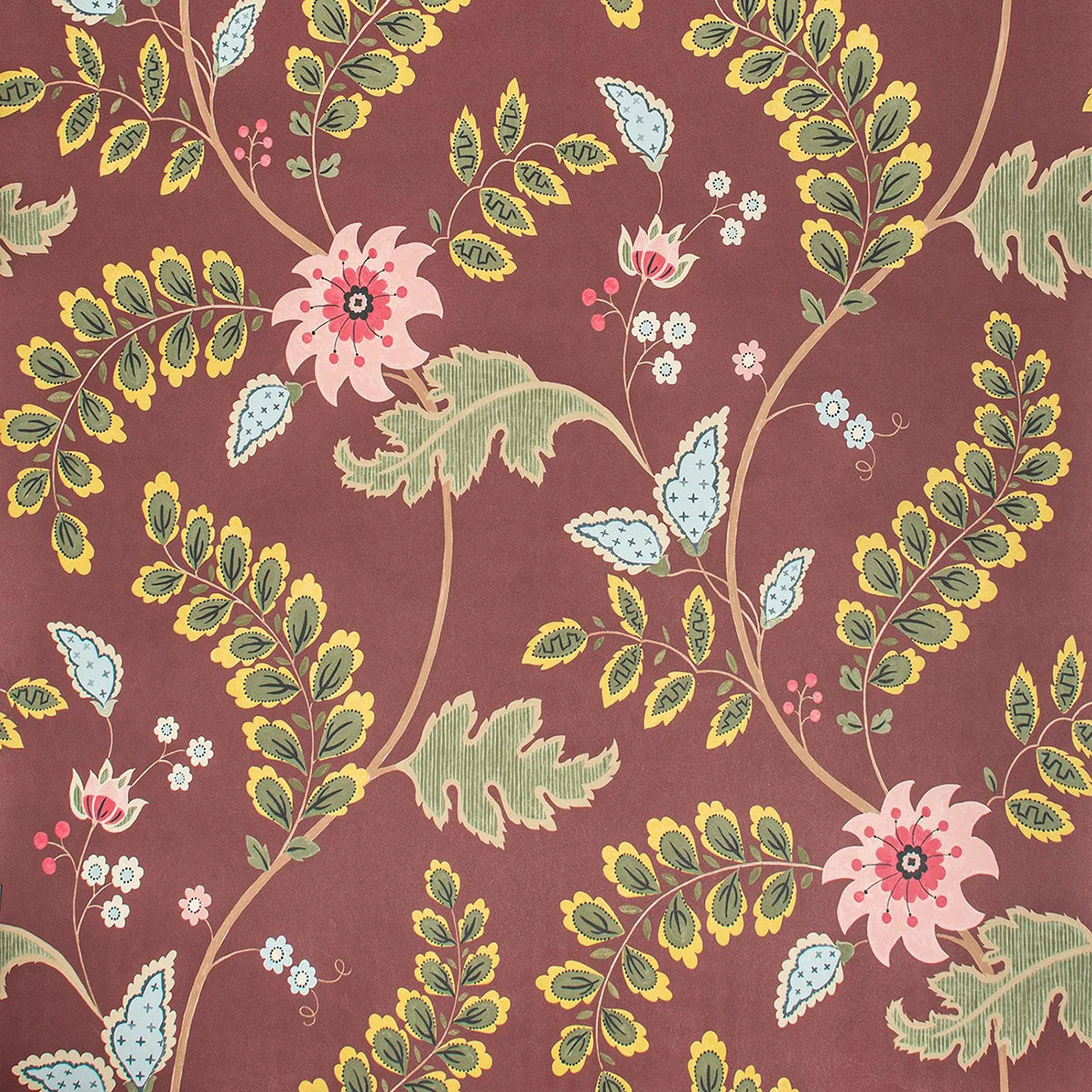 Floral Trail Wallpaper - Raspberry