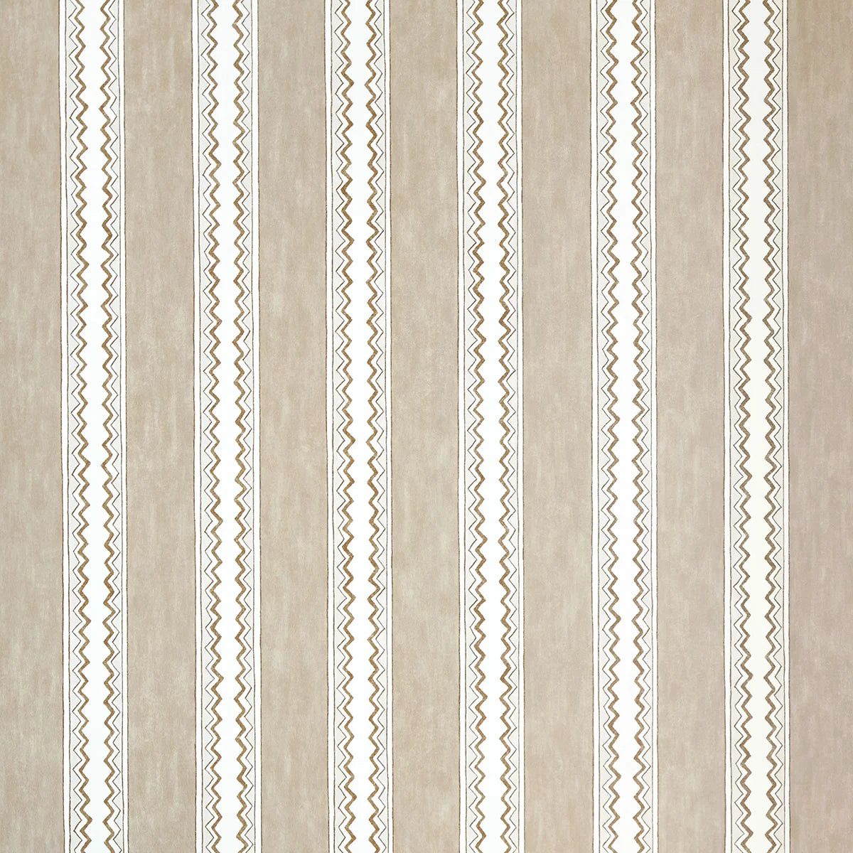 Zig Zag Stripe Wallpaper - Biscuit