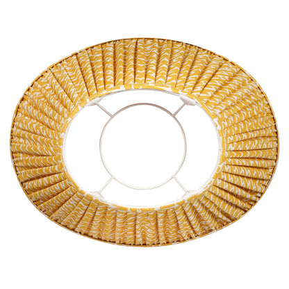 16 Inch Oval Gathered Bedwyn Lampshade - Yellow Rabanna