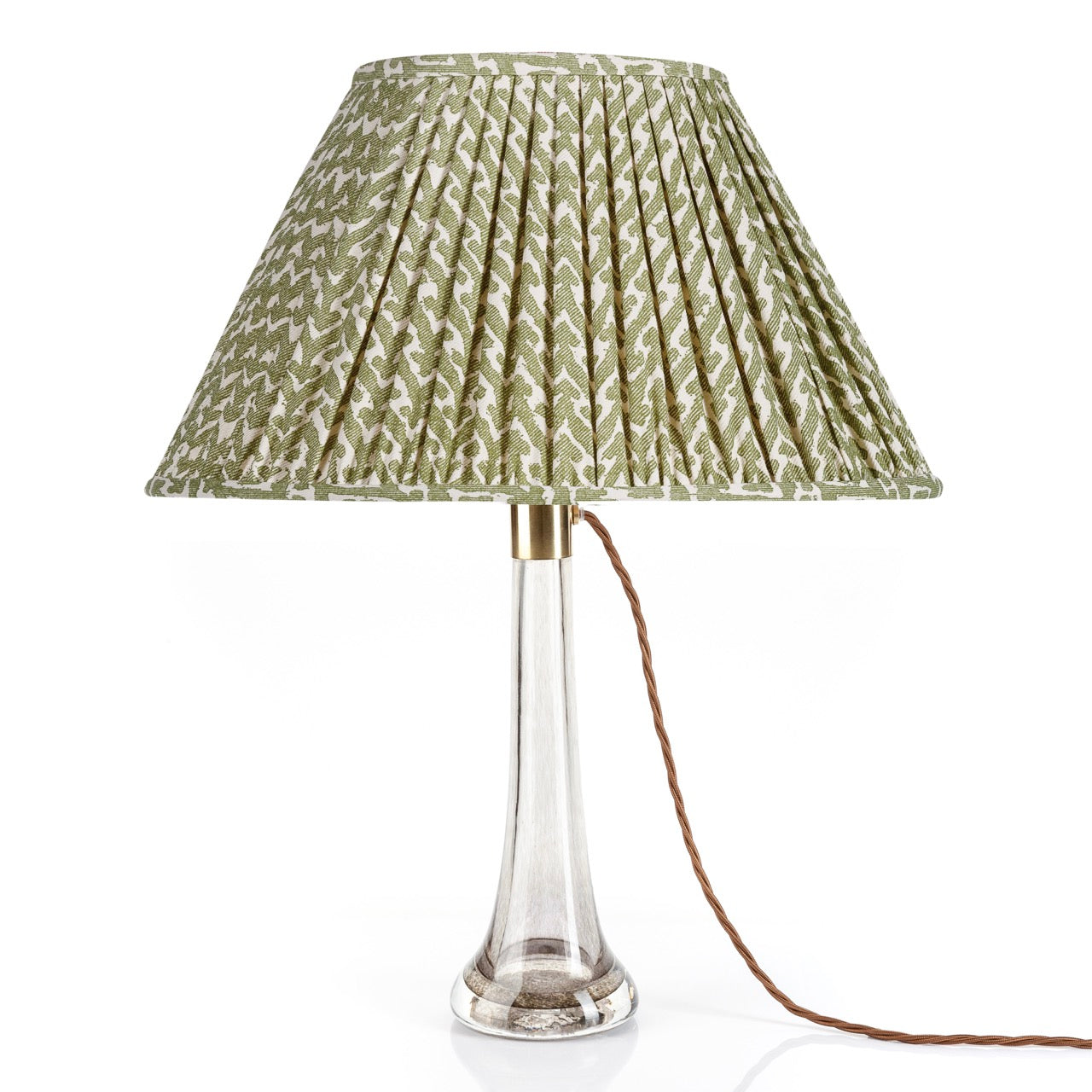16 Inch Oval Gathered Bedwyn Lampshade - Green Rabanna
