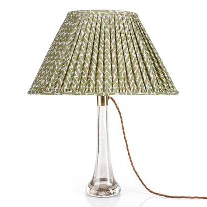 16 Inch Oval Gathered Bedwyn Lampshade - Green Rabanna