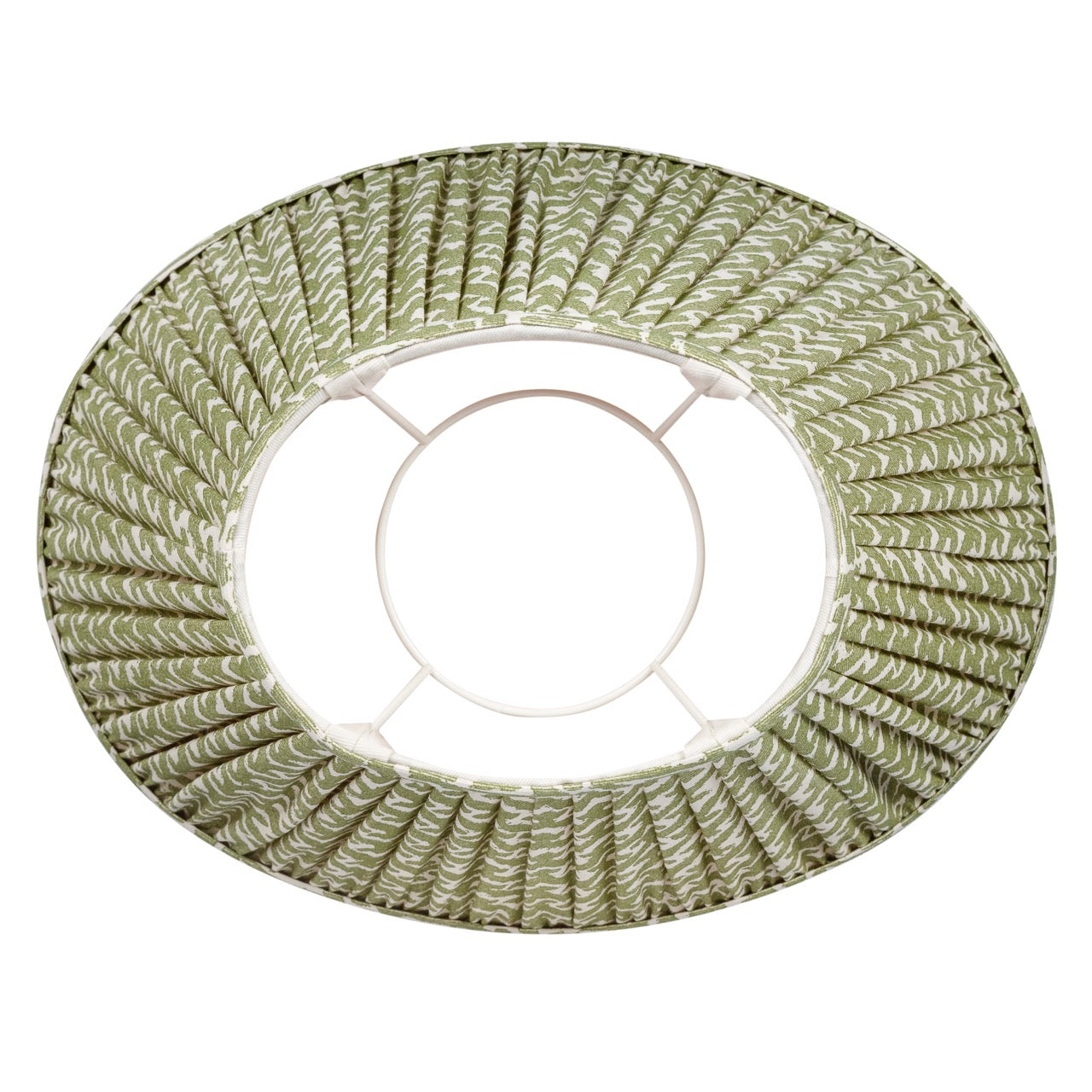 16 Inch Oval Gathered Bedwyn Lampshade - Green Rabanna