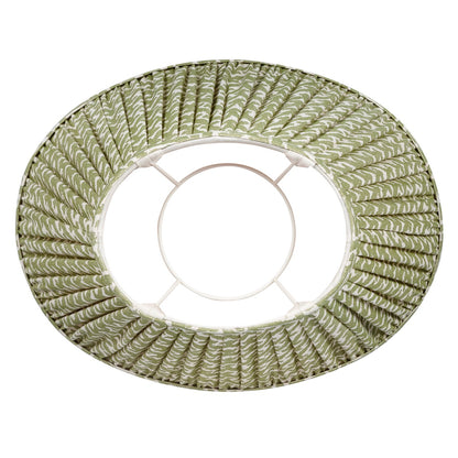 16 Inch Oval Gathered Bedwyn Lampshade - Green Rabanna