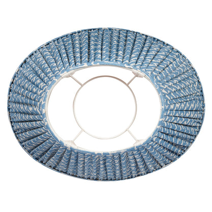 16 Inch Oval Gathered Bedwyn Lampshade - Blue Rabanna
