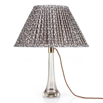 16 Inch Oval Gathered Bedwyn Lampshade - Grey Rabanna