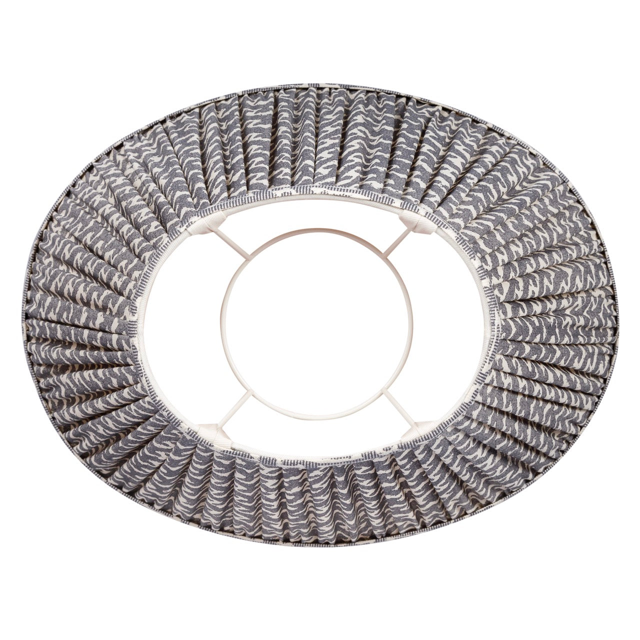 16 Inch Oval Gathered Bedwyn Lampshade - Grey Rabanna