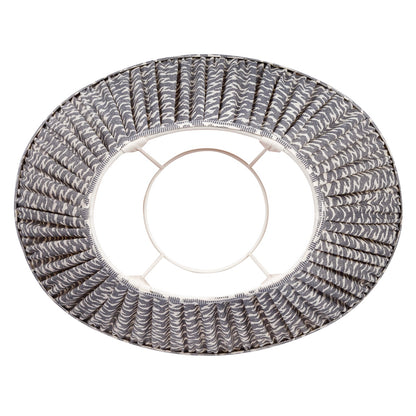 16 Inch Oval Gathered Bedwyn Lampshade - Grey Rabanna