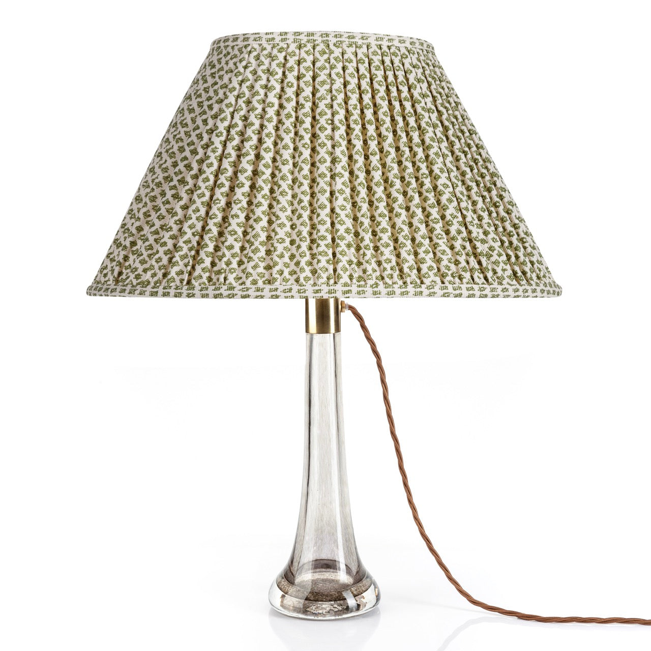 16 Inch Oval Gathered Bedwyn Lampshade - Green Marden