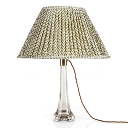 16 Inch Oval Gathered Bedwyn Lampshade - Green Marden