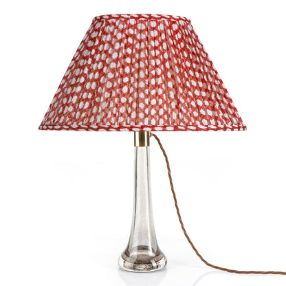 16 Inch Oval Gathered Bedwyn Lampshade - Red Wicker
