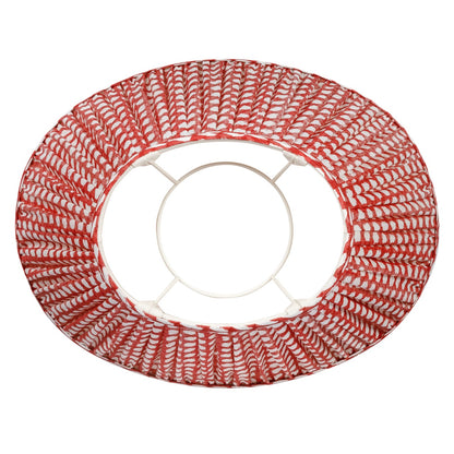 16 Inch Oval Gathered Bedwyn Lampshade - Red Wicker