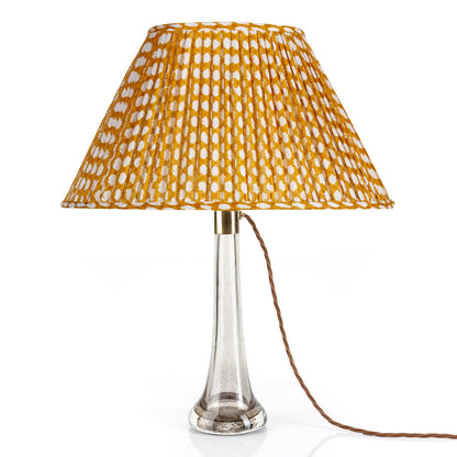 16 Inch Oval Gathered Bedwyn Lampshade - Yellow Wicker