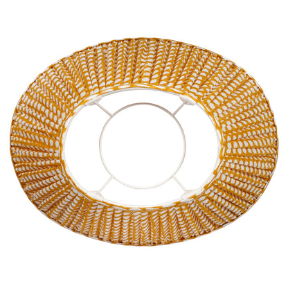 16 Inch Oval Gathered Bedwyn Lampshade - Yellow Wicker