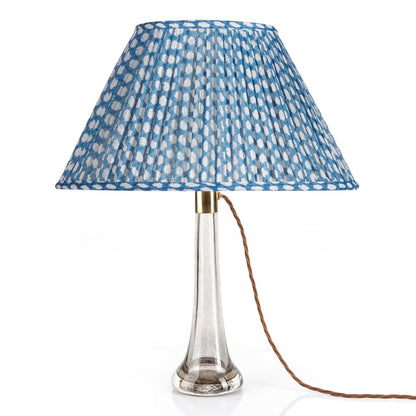 Oval Lampshade in Blue Wicker