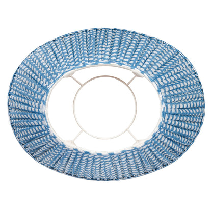 Oval Lampshade in Blue Wicker