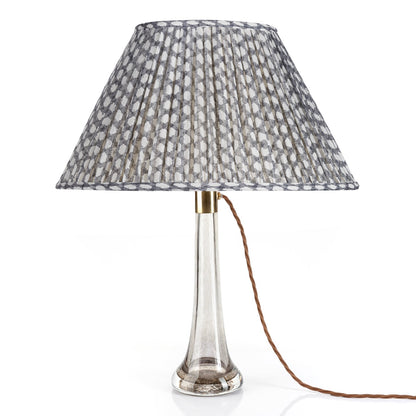 16 Inch Oval Gathered Bedwyn Lampshade - Grey Wicker