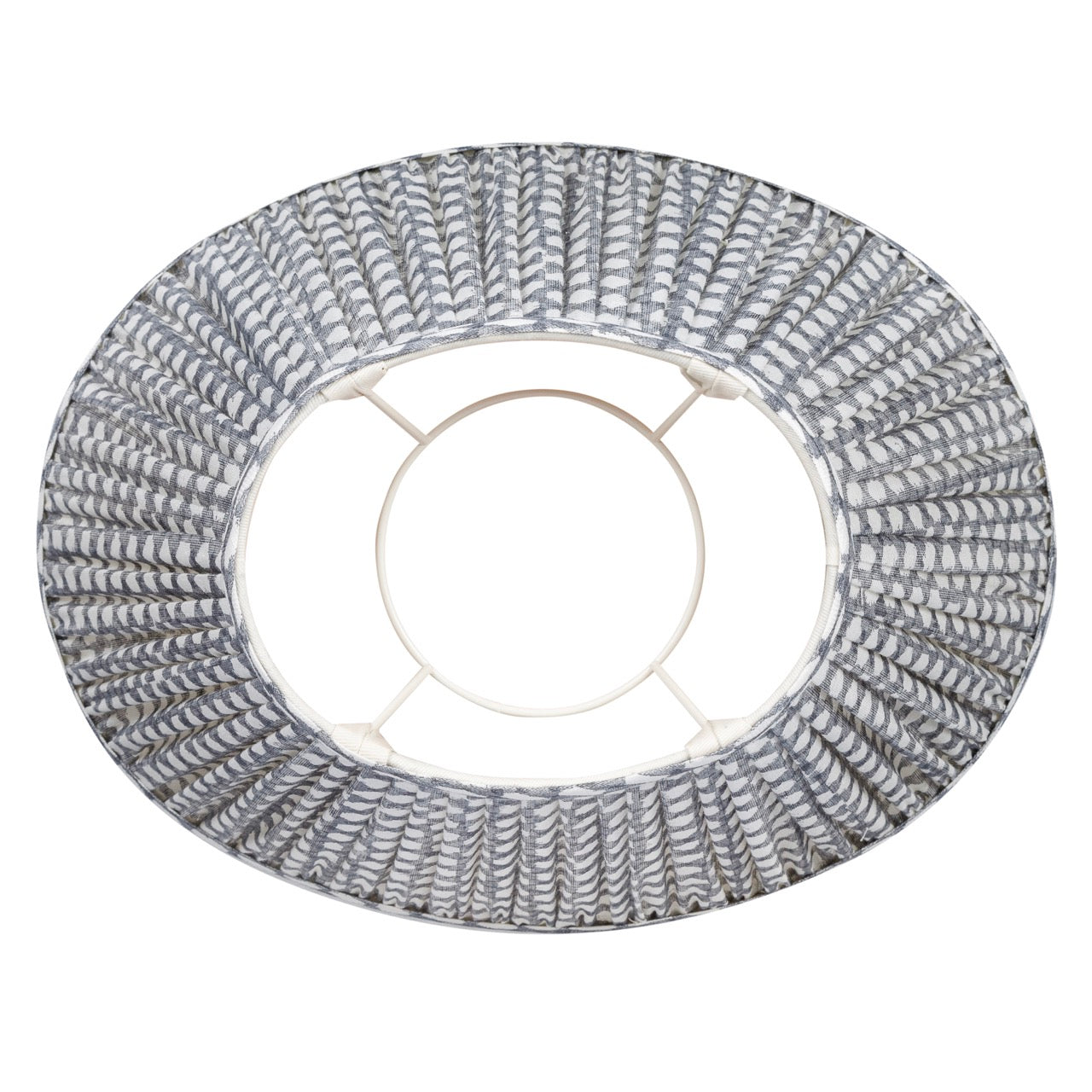 16 Inch Oval Gathered Bedwyn Lampshade - Grey Wicker