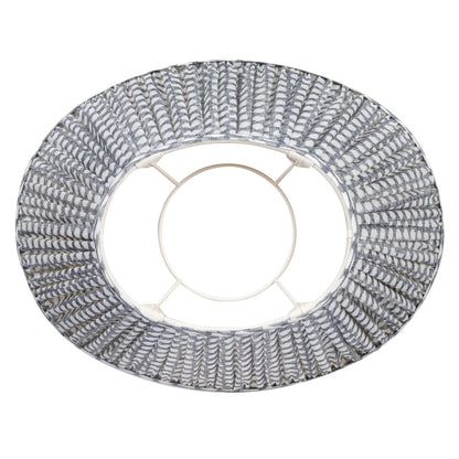 16 Inch Oval Gathered Bedwyn Lampshade - Grey Wicker