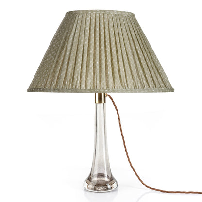 16 Inch Oval Gathered Bedwyn Lampshade - Green Figured