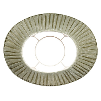 16 Inch Oval Gathered Bedwyn Lampshade - Green Figured