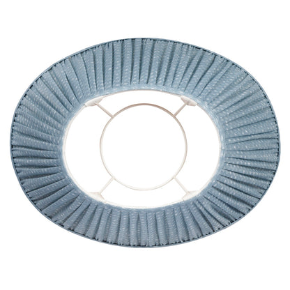 16 Inch Oval Gathered Bedwyn Lampshade - Blue Figured