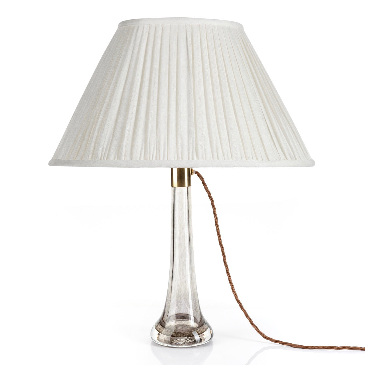 16 Inch Oval Gathered Bedwyn Lampshade - Ivory Plain