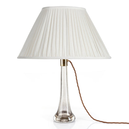 16 Inch Oval Gathered Bedwyn Lampshade - Ivory Plain