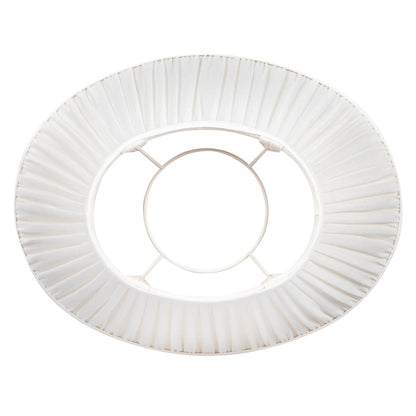 16 Inch Oval Gathered Bedwyn Lampshade - Ivory Plain