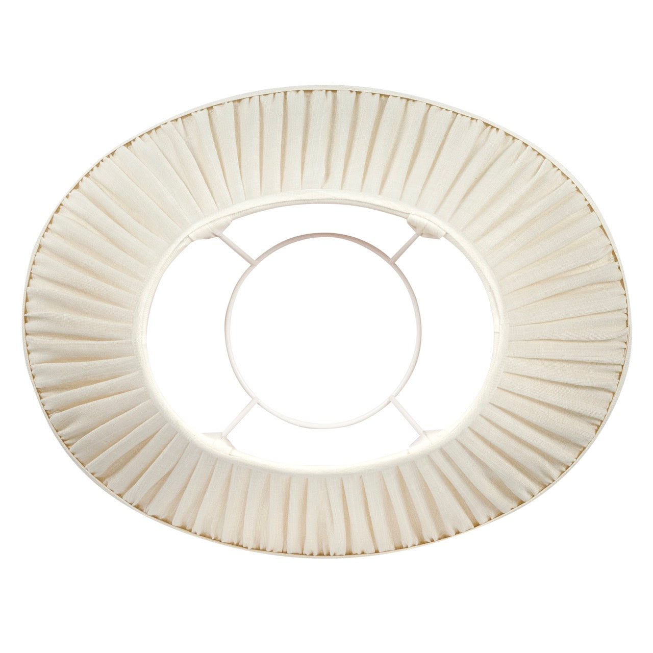 16 Inch Oval Gathered Bedwyn Lampshade - Cream Moire