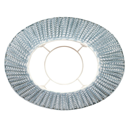 16 Inch Oval Gathered Bedwyn Lampshade - Light Blue Wicker