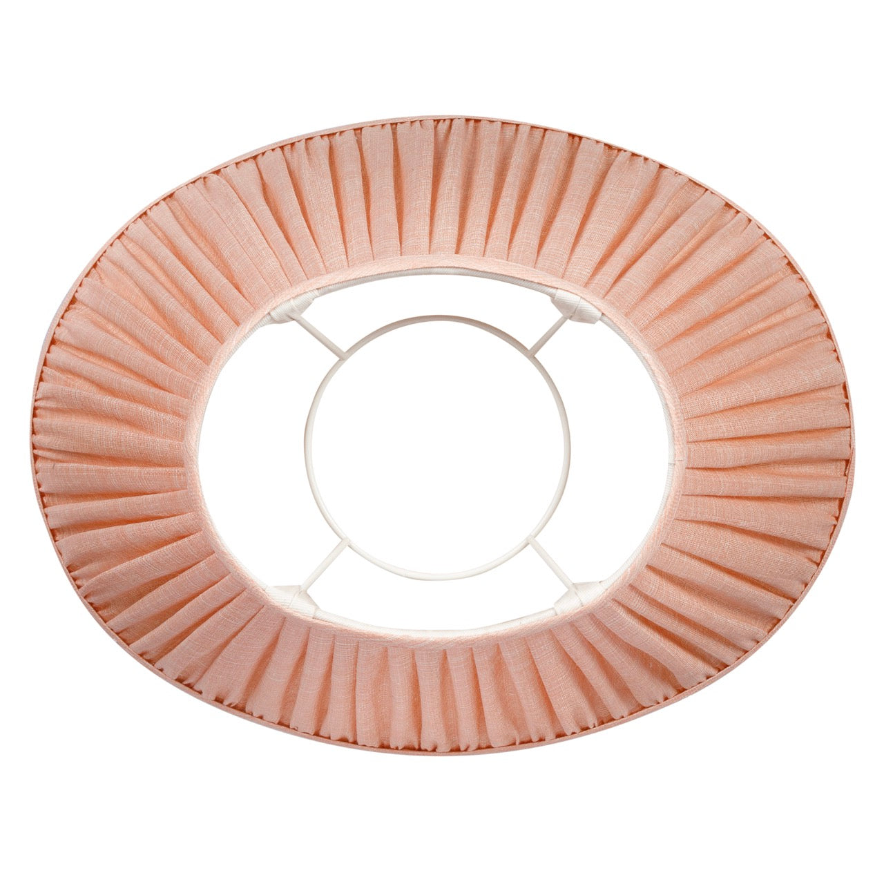 16 Inch Oval Gathered Bedwyn Lampshade - Pink Moire