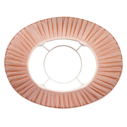 16 Inch Oval Gathered Bedwyn Lampshade - Pink Moire