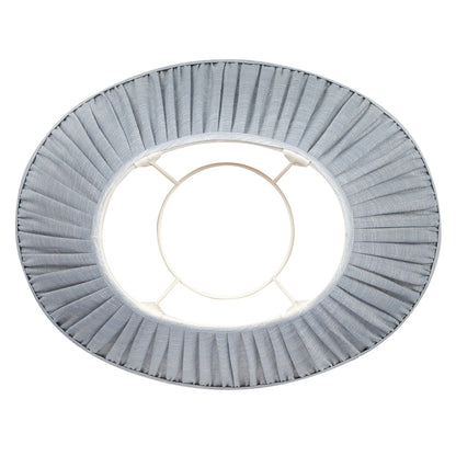 16 Inch Oval Gathered Bedwyn Lampshade - Blue Moire