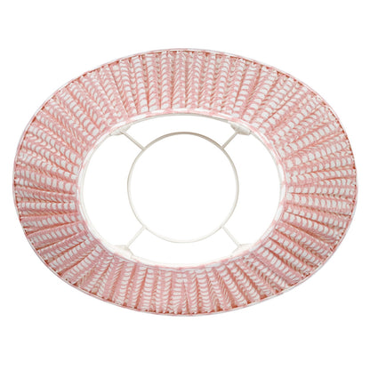 16 Inch Oval Gathered Bedwyn Lampshade - Pink Wicker