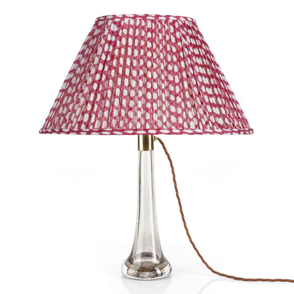 Oval Lampshade in Fuchsia Wicker