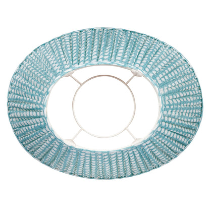 Oval Lampshade in Turquoise Wicker