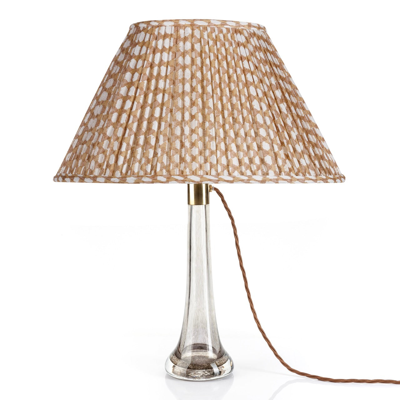 16 Inch Oval Gathered Bedwyn Lampshade - Nut Brown Wicker