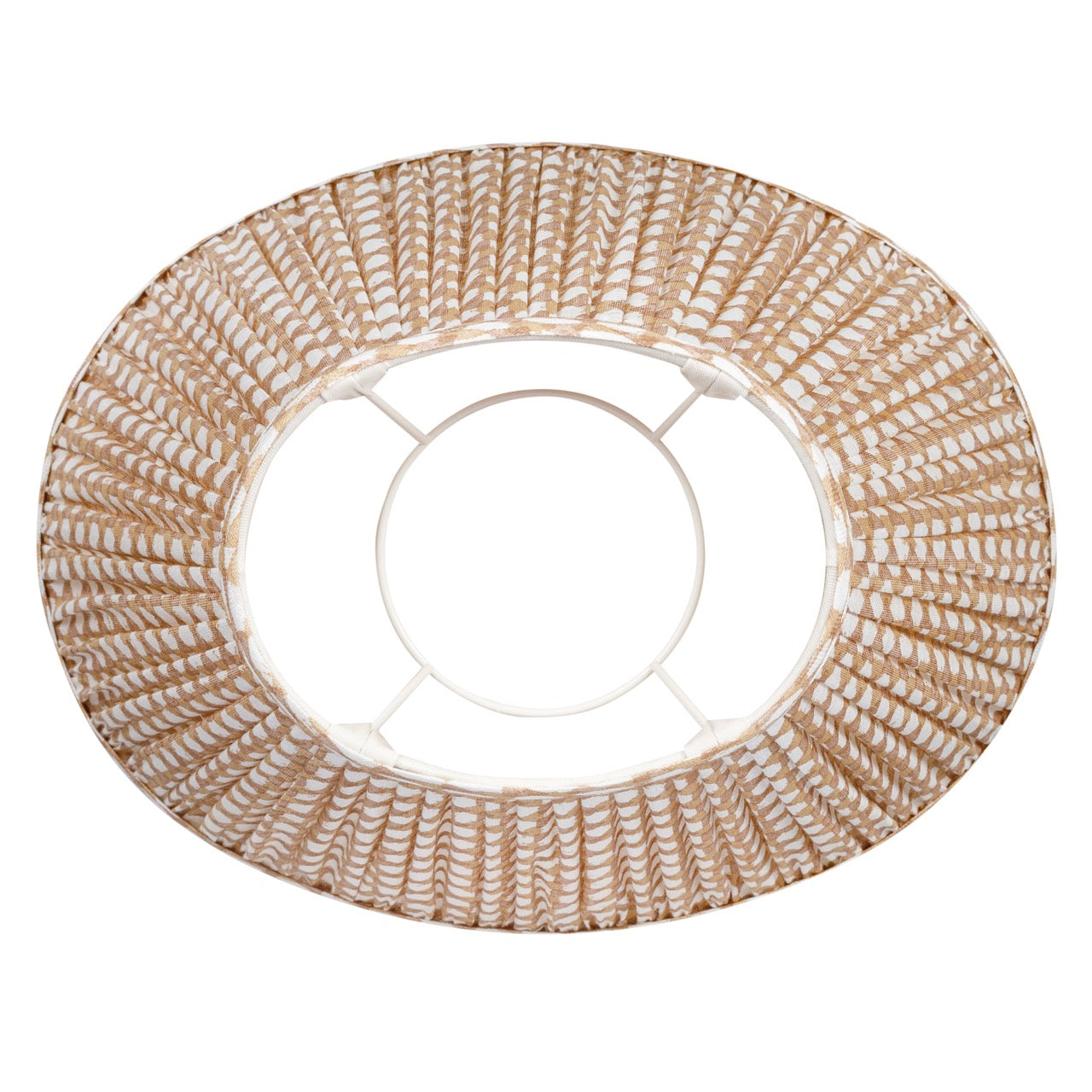 16 Inch Oval Gathered Bedwyn Lampshade - Nut Brown Wicker