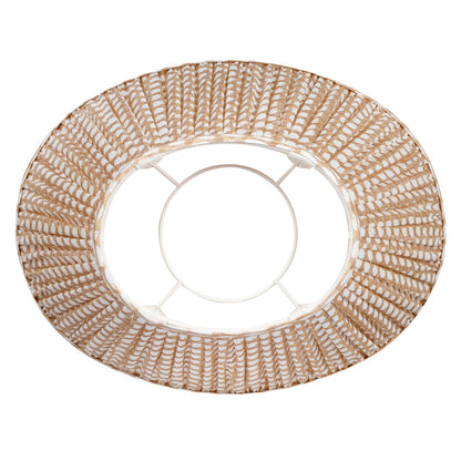 16 Inch Oval Gathered Bedwyn Lampshade - Nut Brown Wicker