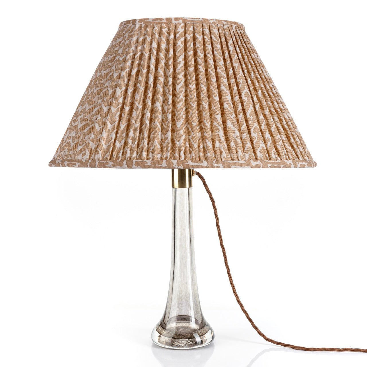 16 Inch Oval Gathered Bedwyn Lampshade - Nut Brown Rabanna