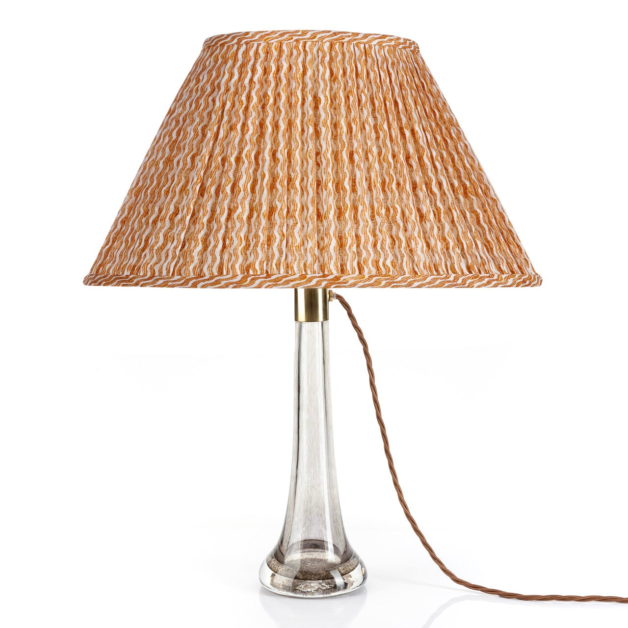 16 Inch Oval Gathered Bedwyn Lampshade - Orange Popple