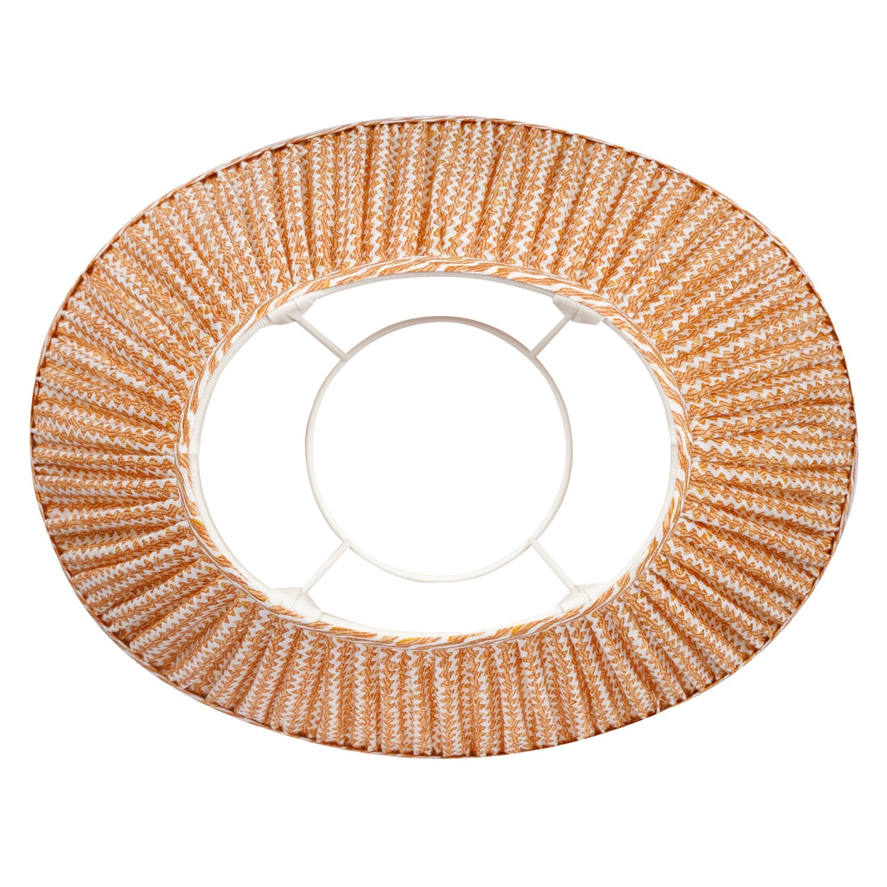 16 Inch Oval Gathered Bedwyn Lampshade - Orange Popple