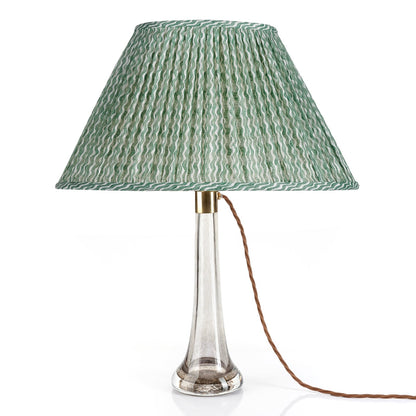 16 Inch Oval Gathered Bedwyn Lampshade - Green Popple